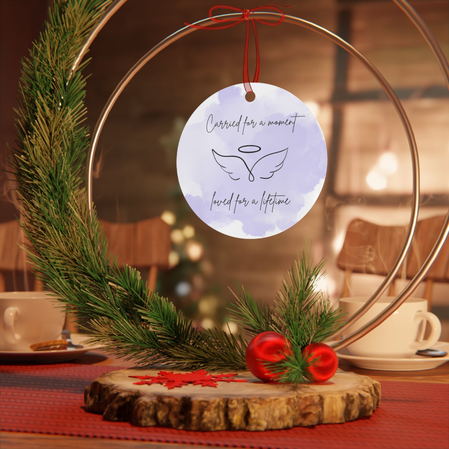 Memorial Metal Ornament in 6 Colors - 'Carried for a Moment, Loved for a Lifetime'
