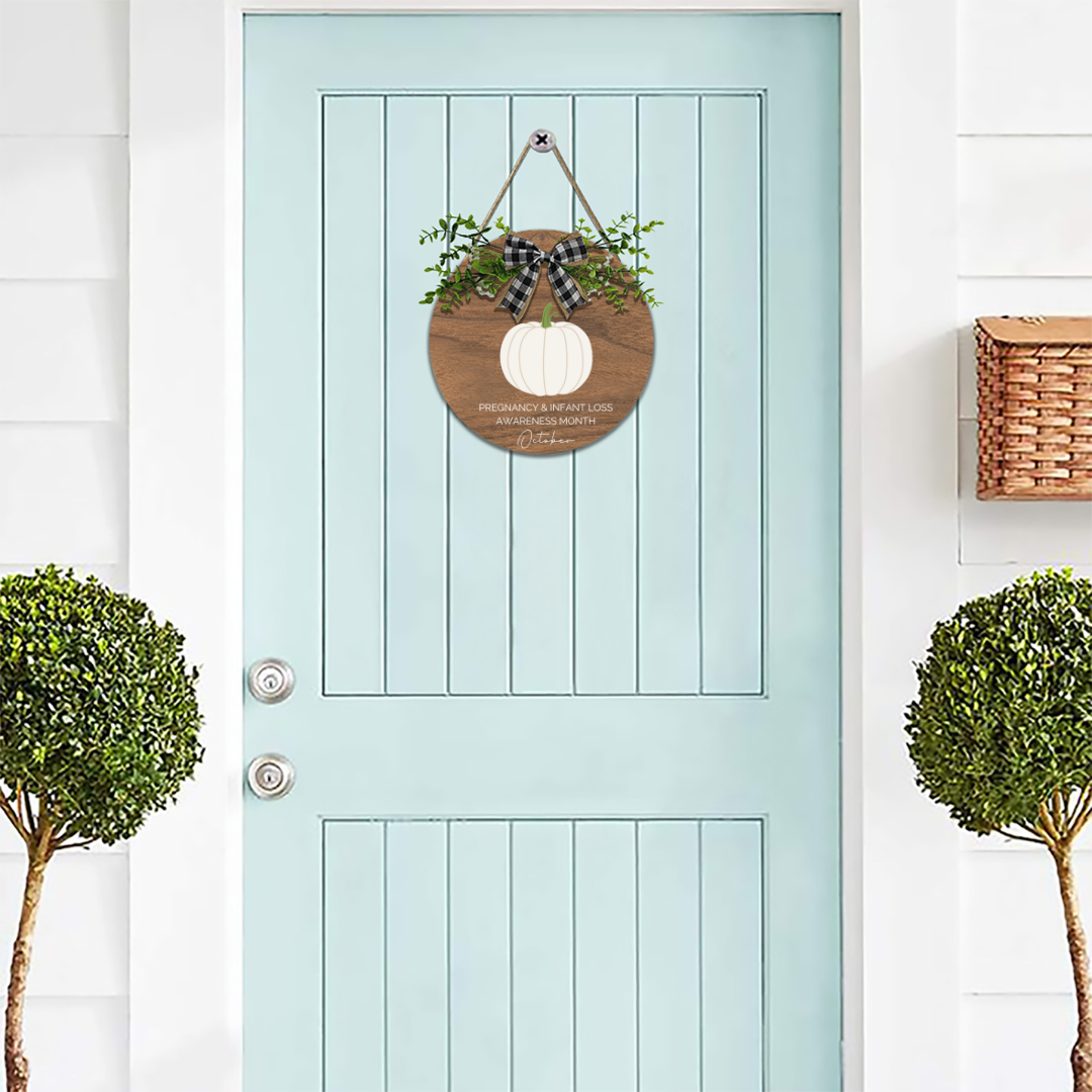 PAIL Awareness Wooden Circle Hanging Door Sign – Available for Pickup or Shipping