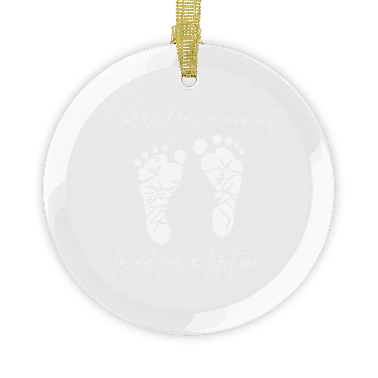 Pregnancy & Infant Loss Glass Keepsake - Footprint Baby Loss Memorial Ornament