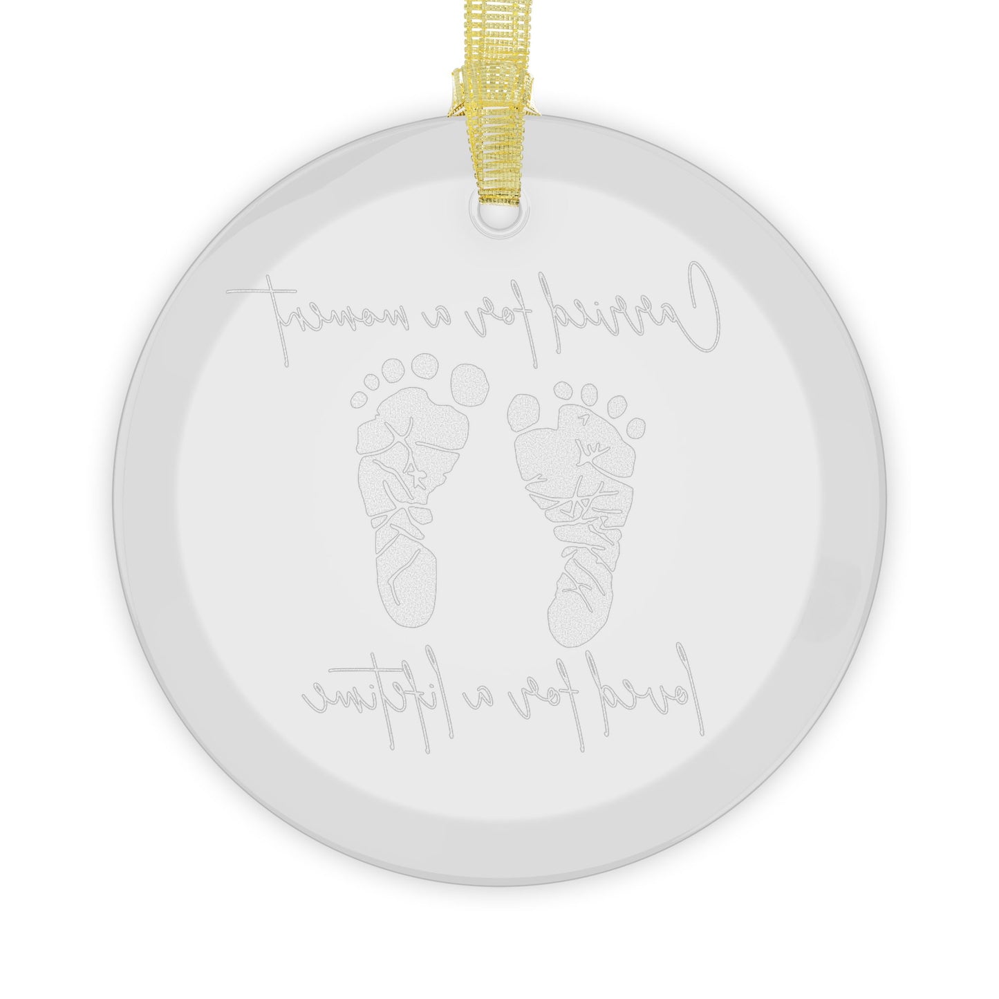 Pregnancy & Infant Loss Glass Keepsake - Footprint Baby Loss Memorial Ornament