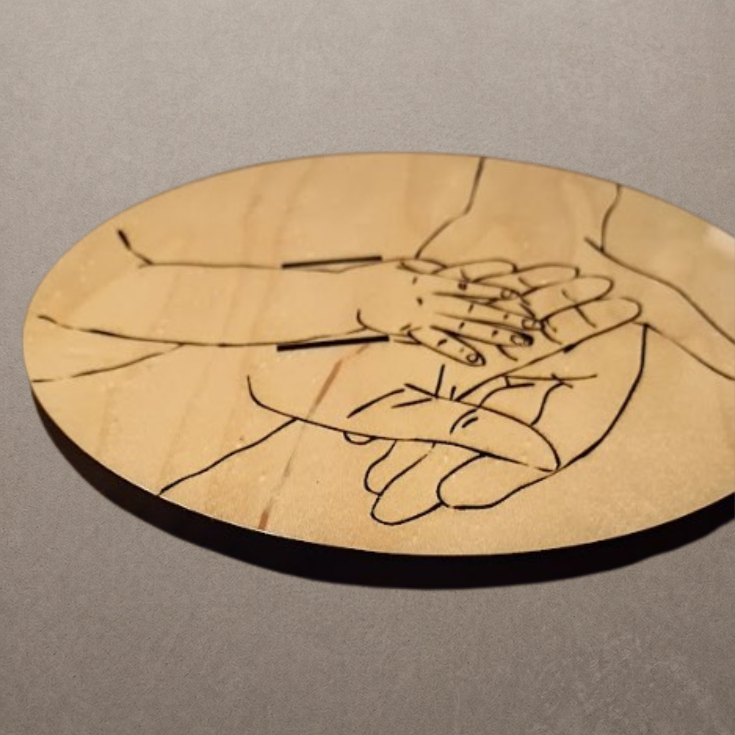 Hospital ID Bracelet Laser Engraved Wood Memory Display