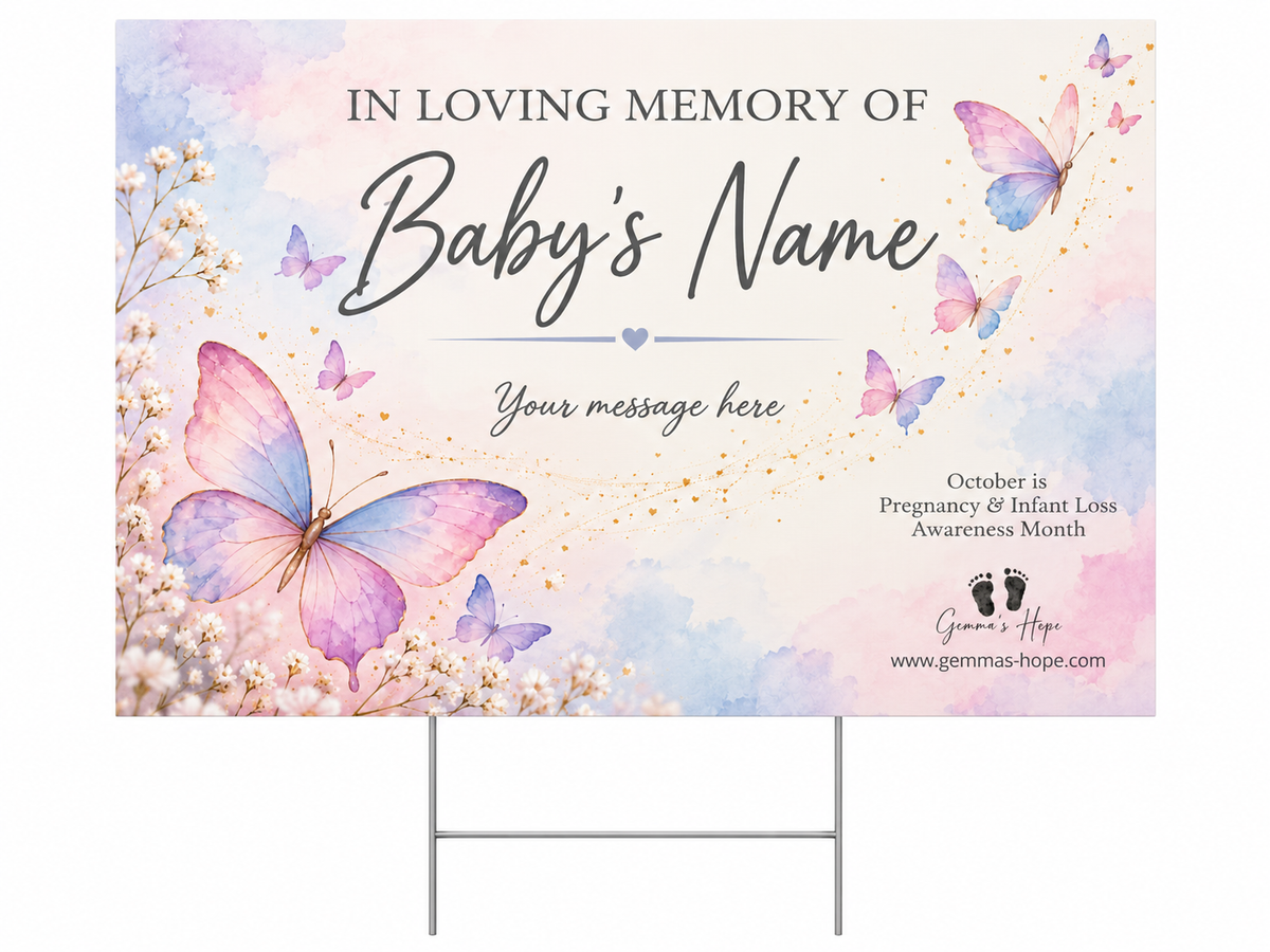 Personalized Double-Sided Yard Sign for PAIL Awareness Month & Honoring Your Baby(s)