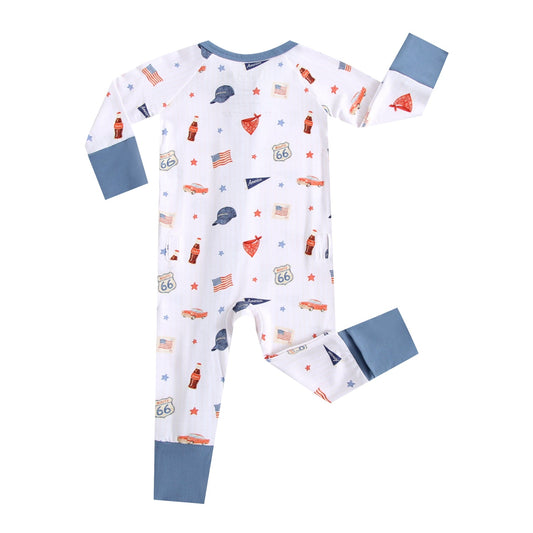 Route 66 Zippered Baby Romper