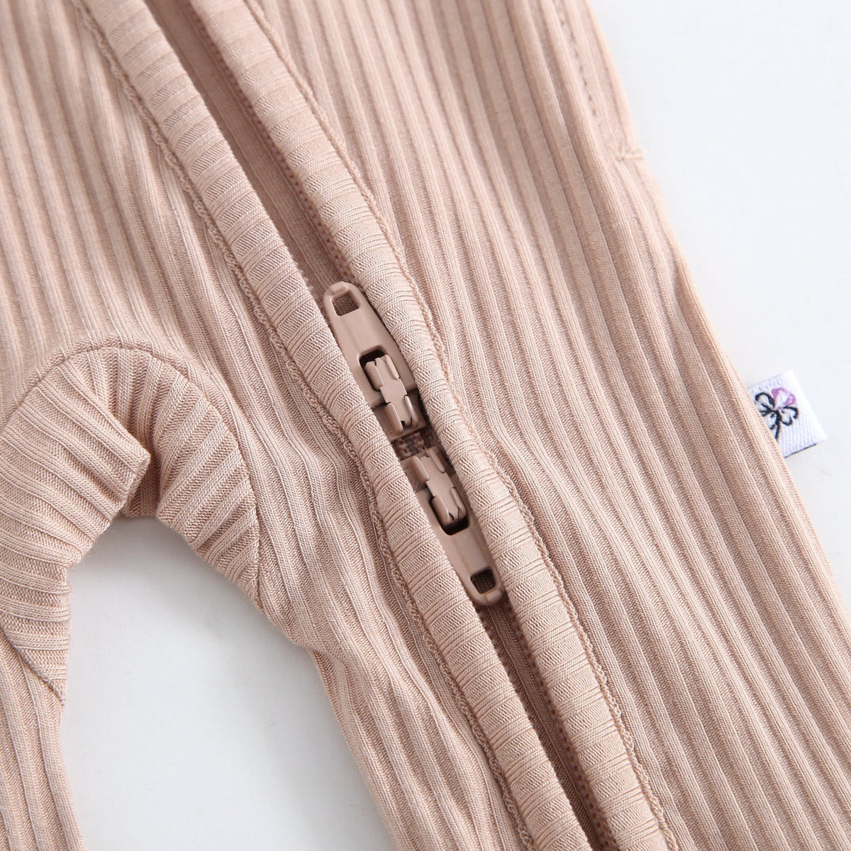 Maple Ribbed Zippered Baby Romper