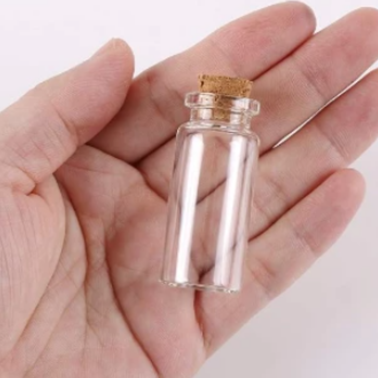 Baby Hair Keepsake 10ml Glass Capsule Jars with Corks | Set of 2
