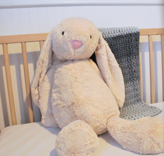 22" Custom Weight Snuggly Bunny with Velcro Opening in Back | 6lbs to 12lbs