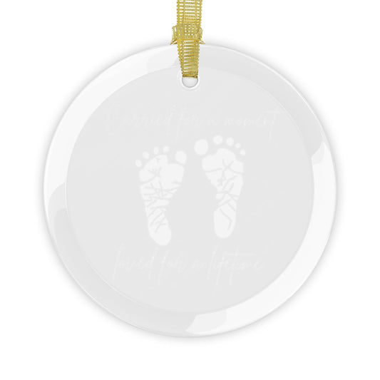 Pregnancy & Infant Loss Glass Keepsake - Footprint Baby Loss Memorial Ornament