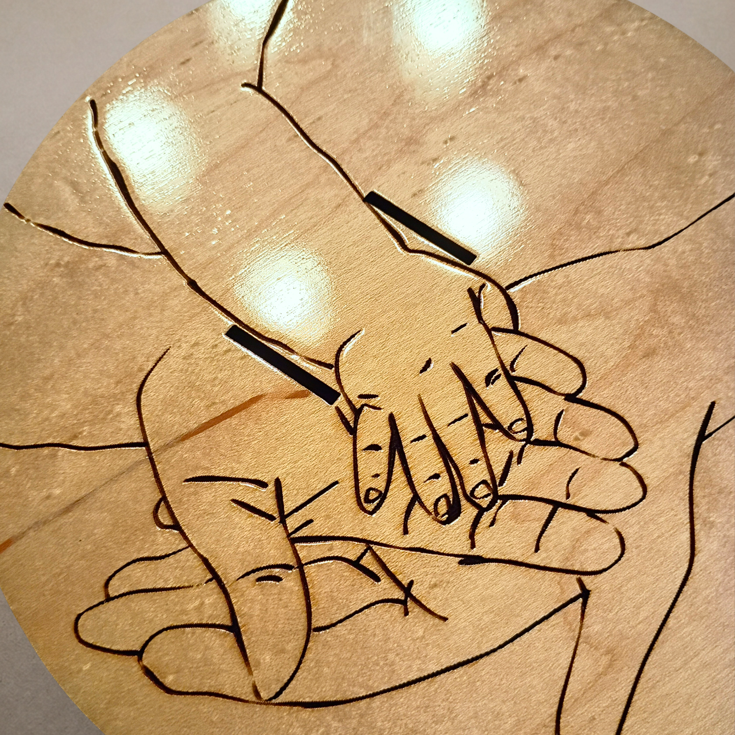 Hospital ID Bracelet Laser Engraved Wood Memory Display