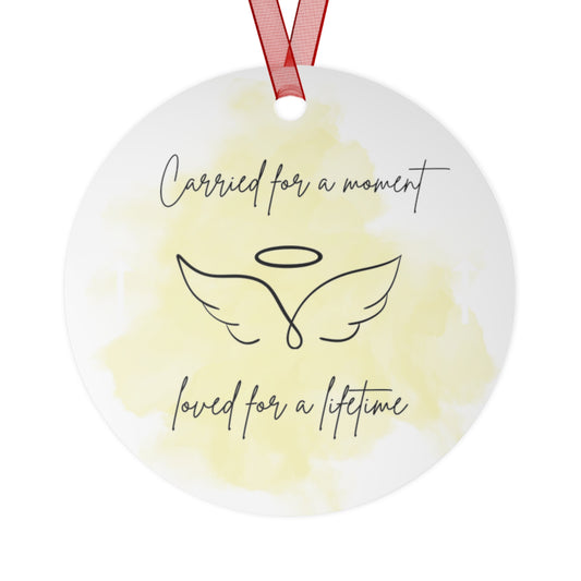 'Carried for a Moment, Loved for a Lifetime' Metal Memorial Ornament Yellow