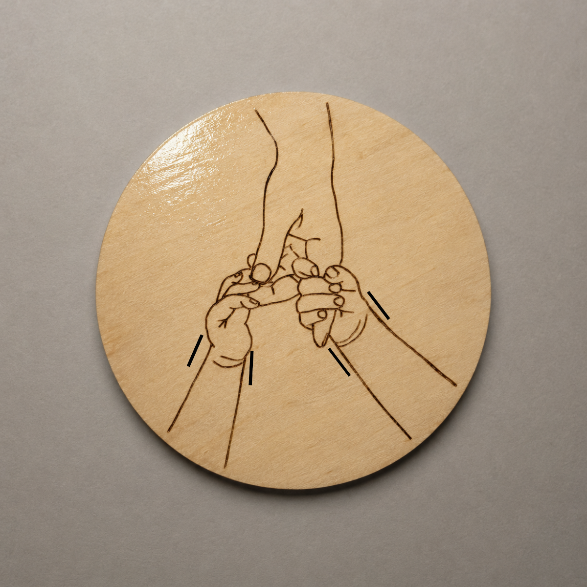 Hospital ID Bracelet Laser Engraved Wood Memory Display