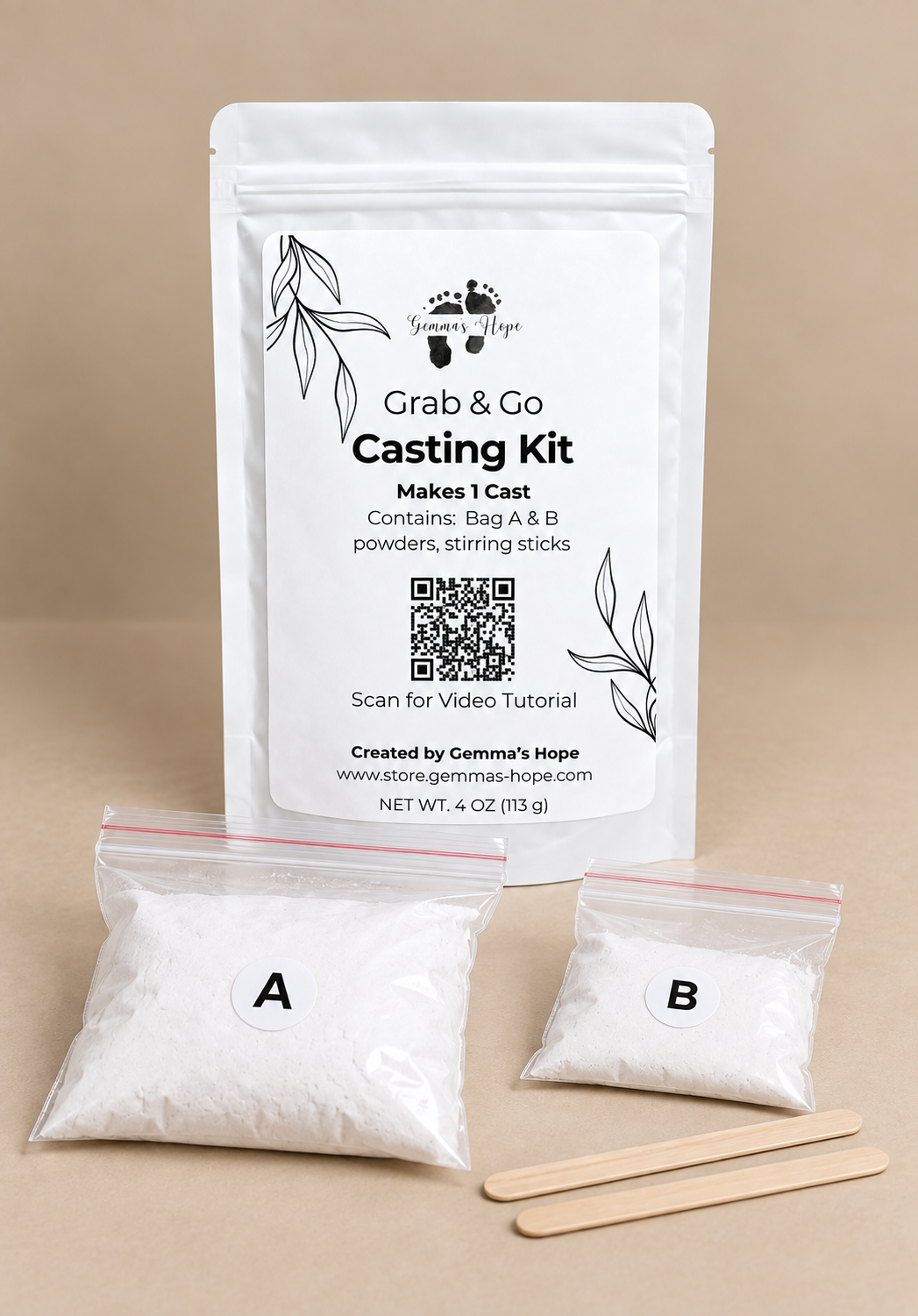 Plaster Casting Powder Refills — 10 Casts (For Reusable Toolkit)