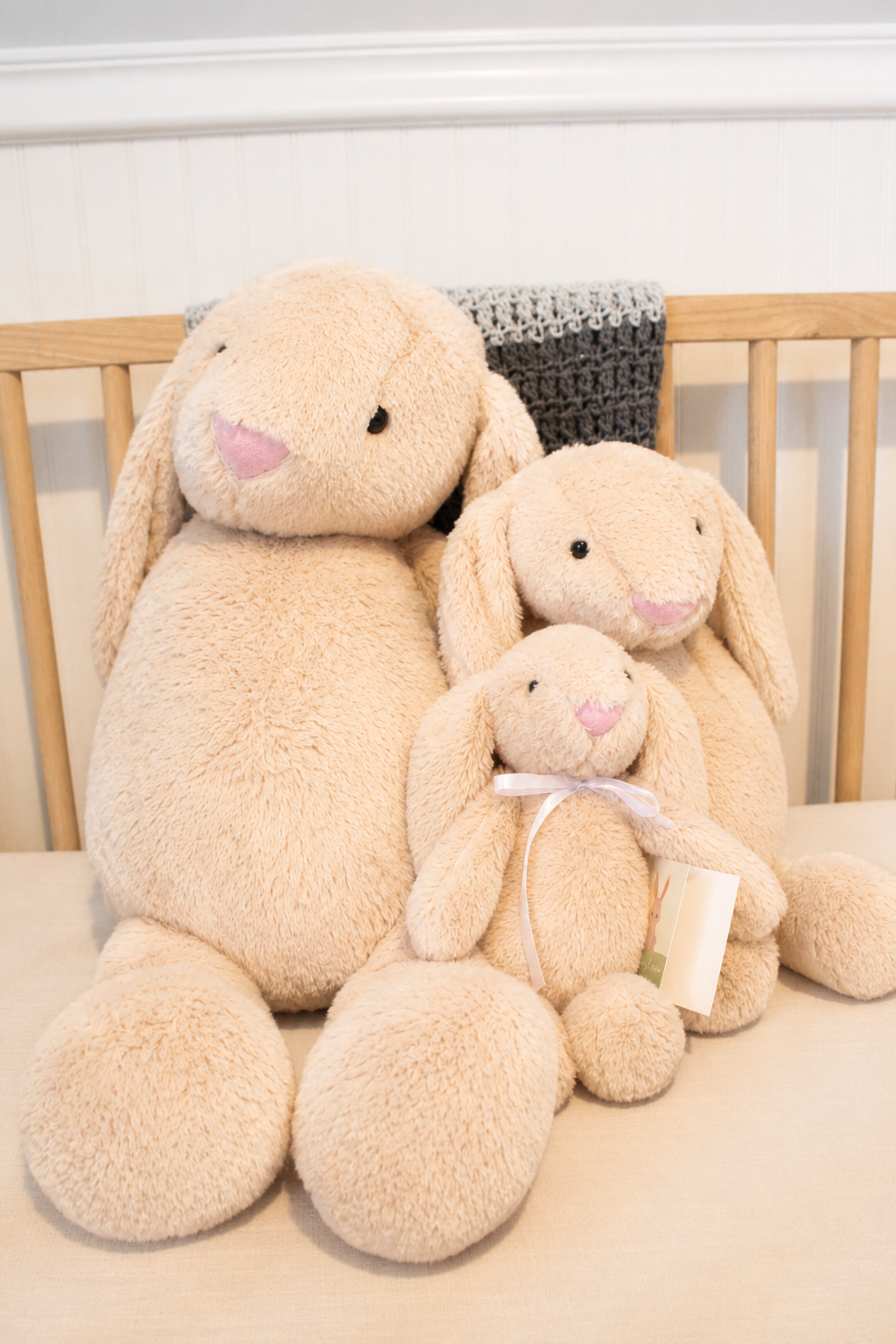 15" Custom Weight Snuggly Bunny with Velcro Opening in Back | 13oz to 6lbs