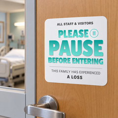 Pause Before Entering — Reusable & Zero Residue Loss Awareness Door 6x6 Sticker