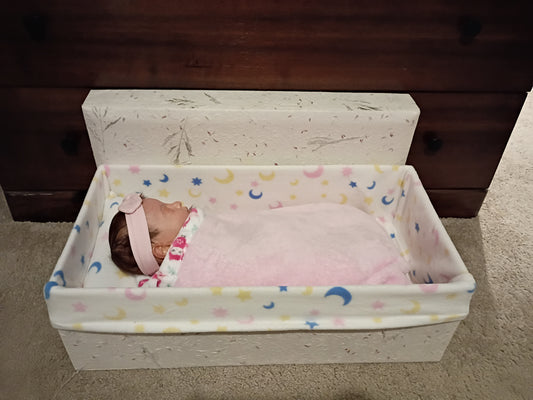 Baby Dignity Box for Transport/Casket | Mulberry Paper Box with Fleece Liner