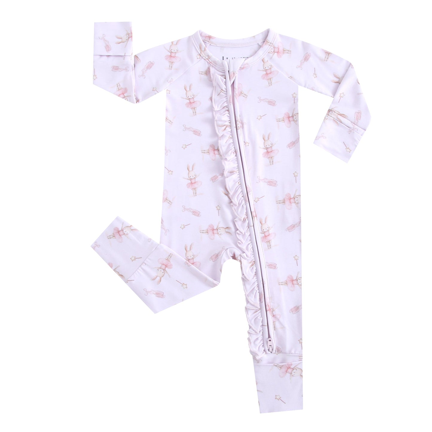 Bunny Tutu Ruffled Zippered Baby Romper