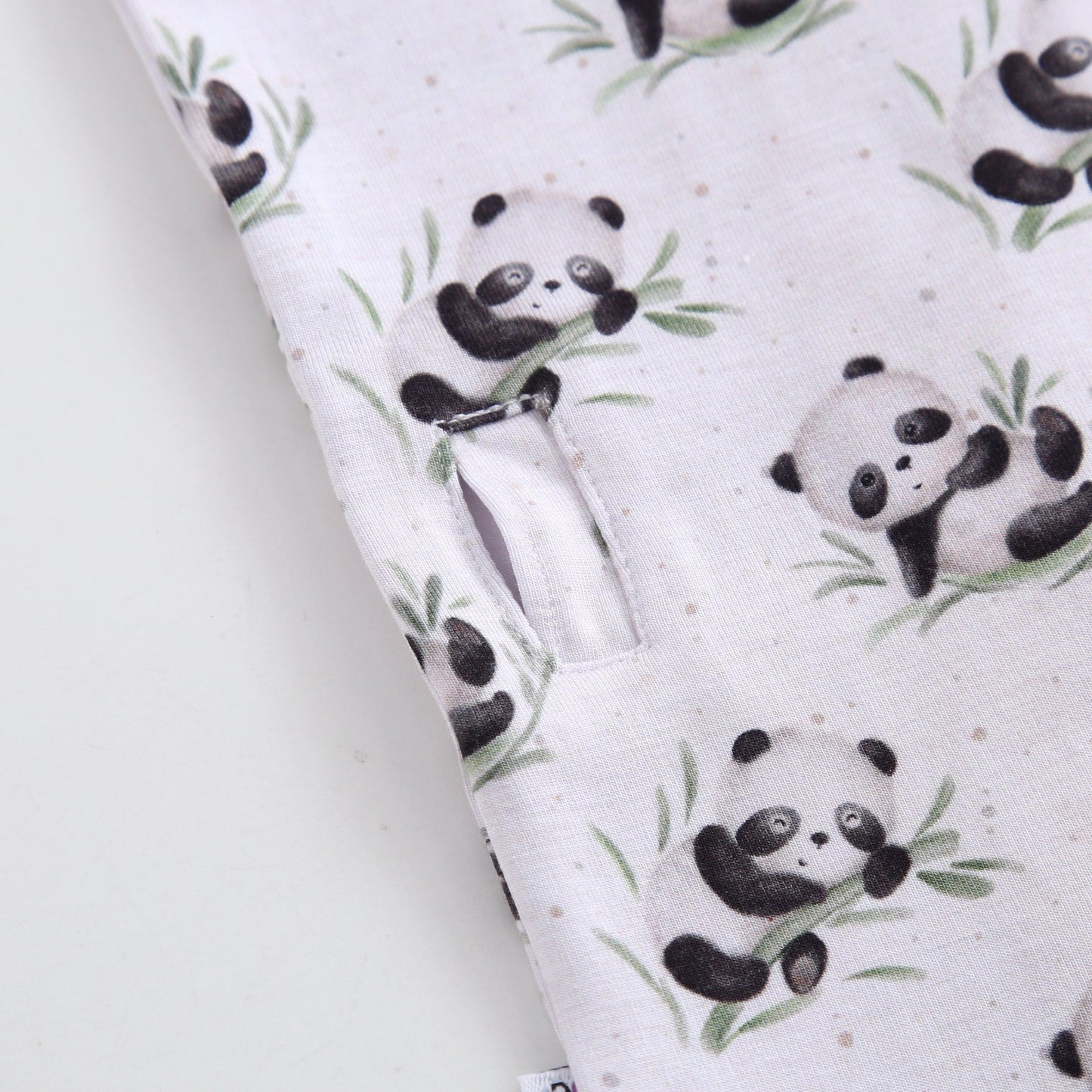 Lucky Panda Zippered Baby Romper