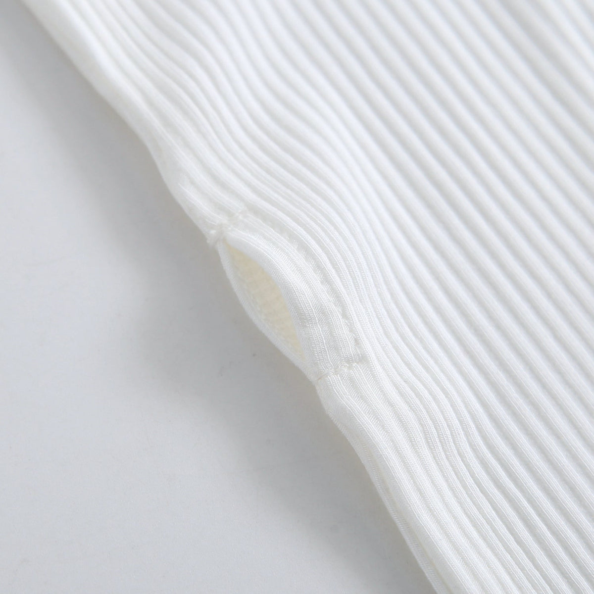 Snow Ribbed Zippered Baby Romper