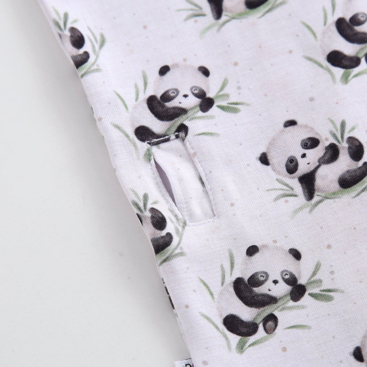 Lucky Panda Zippered Baby Romper