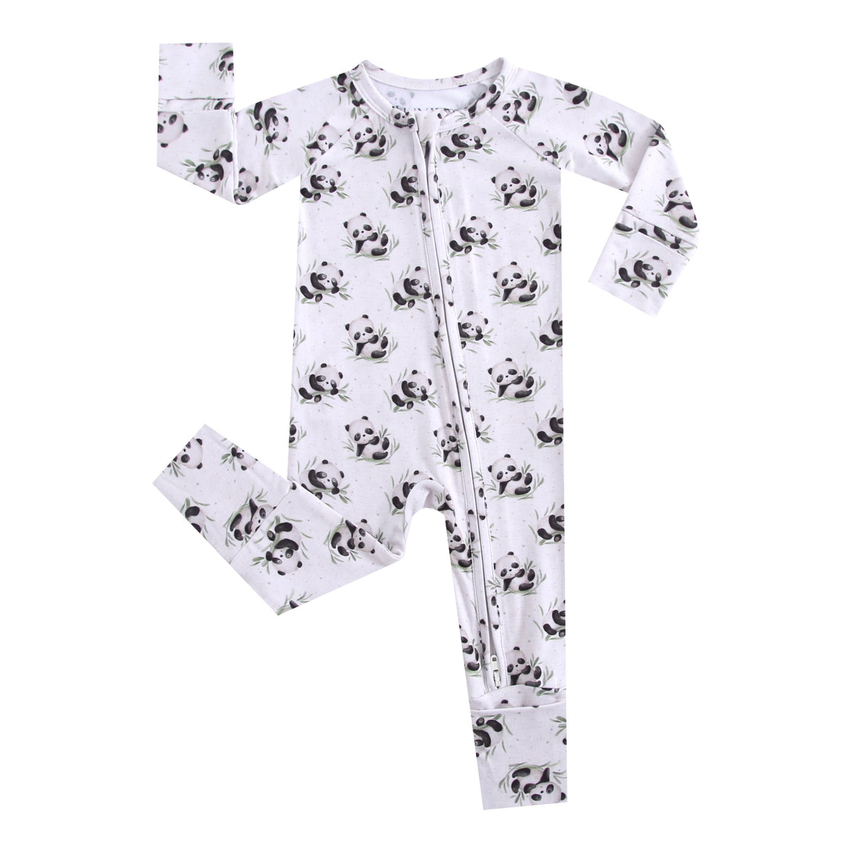 Lucky Panda Zippered Baby Romper