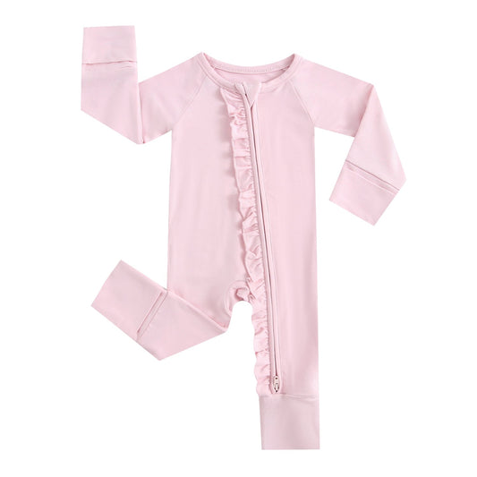 Dawn Ruffled Zippered Baby Romper