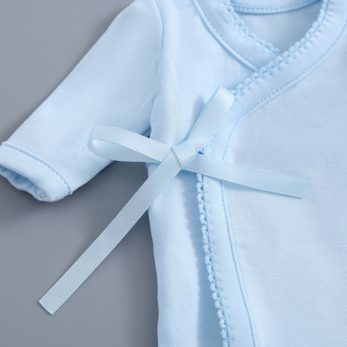 Light Blue Preemie Burial Gown & Hat Set