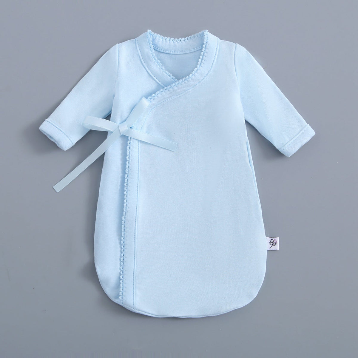 Light Blue Preemie Burial Gown & Hat Set
