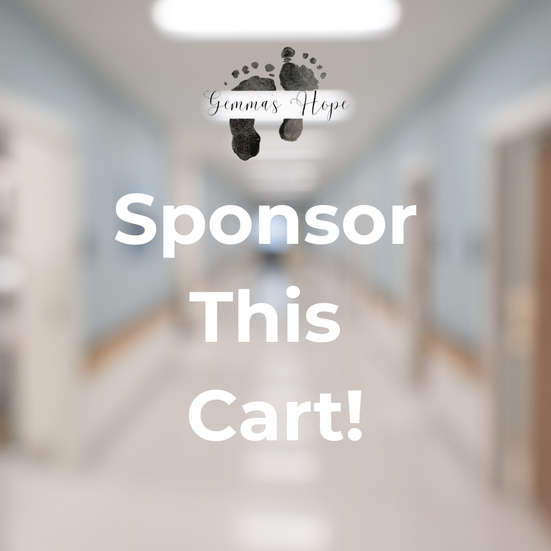 Blurred hospital hallway with text overlay "Sponsor This Hospital!"