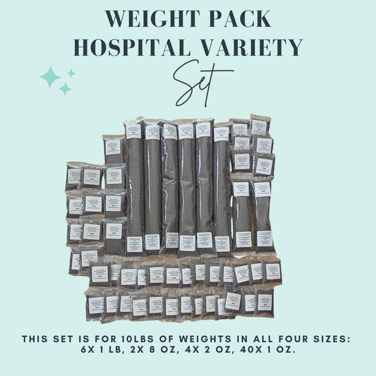 Steel Weight Packs for Memory Bears – 10lb Hospital Variety Set