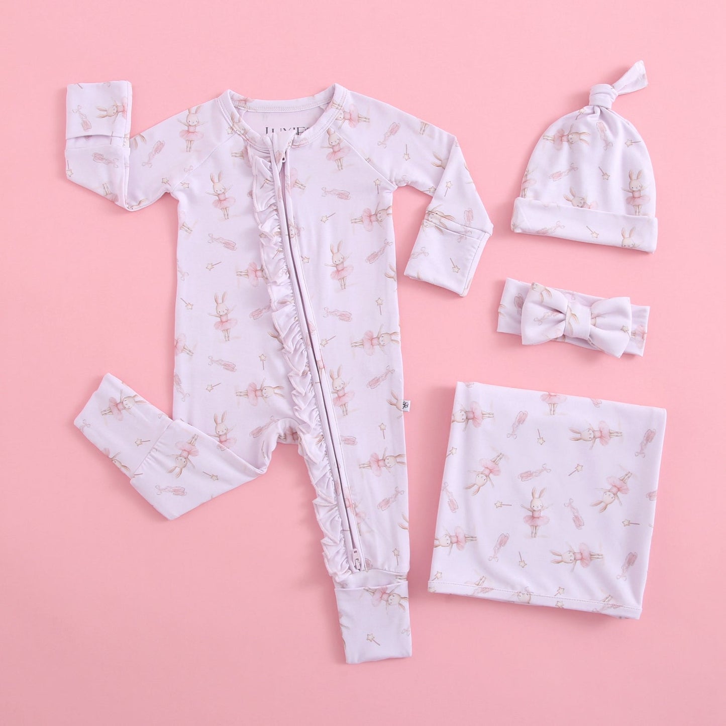 Bunny Tutu Ruffled Zippered Baby Romper