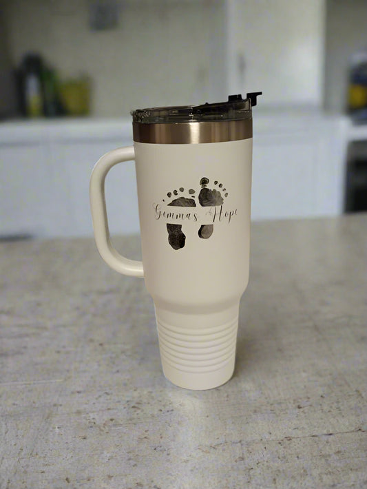 40 oz Stainless Steel Insulated Drink Tumbler with Straw | Gemma's Hope Design