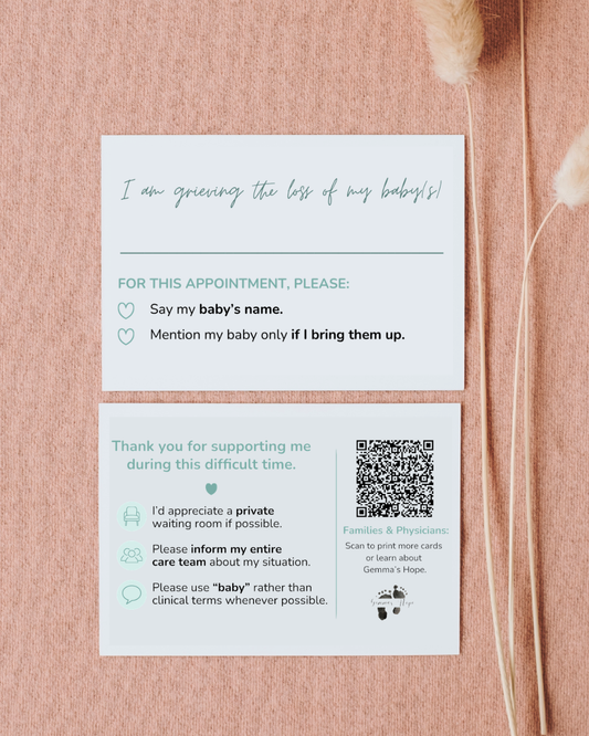 Grief Preference Cards for Bereaved Parents | Printed Card Set